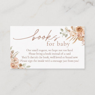 Carte D'accompagnement Boho Pampas Grass Books for Baby insert card