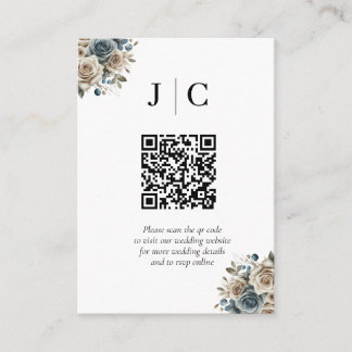 Carte D'accompagnement Boho Pampas Grass Minimalist QR Code Enclosure