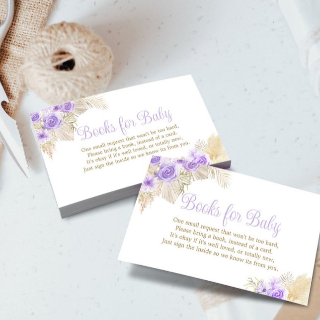 Carte D'accompagnement Boho Pampas Rose Douche pour filles Demande de liv (Créateur téléchargé)