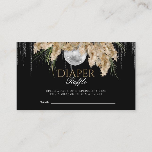 Carte D'accompagnement Boho Papmas Grass Disco Déchets Baby shower Raffin (Devant)