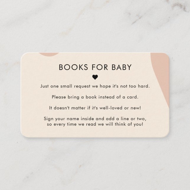 Carte D'accompagnement Boho & Peach Heart Books for Baby shower Cream (Devant)