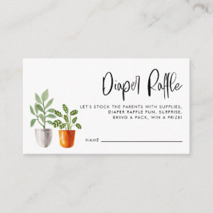 Carte D'accompagnement Boho Poted Houseplants Baby Diaper Jeu de Raffle