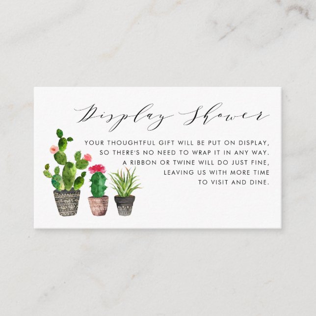 Carte D'accompagnement Boho Potted Succulents et Cactus Display Show (Devant)