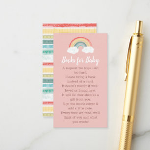 Carte D'accompagnement Boho Rainbow Baby shower rose