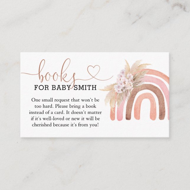 Carte D'accompagnement Boho Rainbow Baby showers Livres pour bébé (Devant)