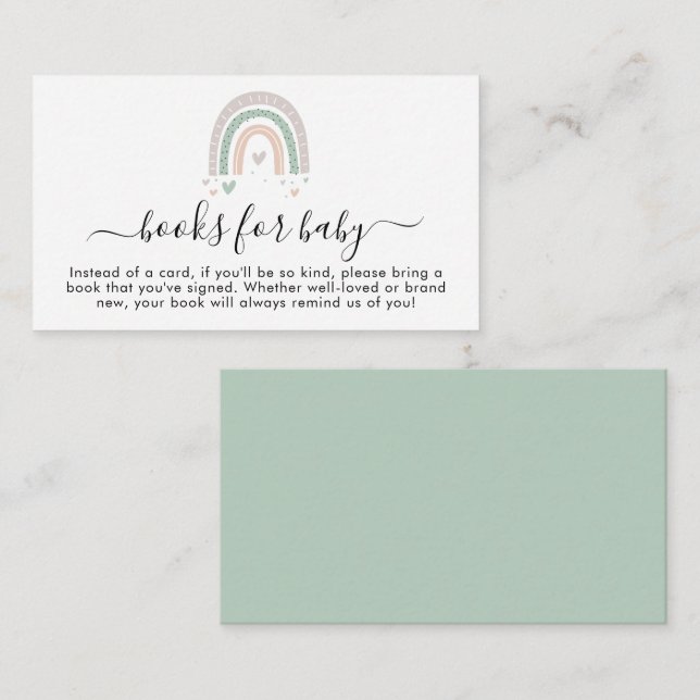 Carte D'accompagnement Boho Rainbow Books for Baby Sage Douche (Devant / Derrière)