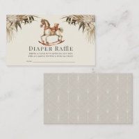 Boho Rocking Horse Diaper Raffle Ticket