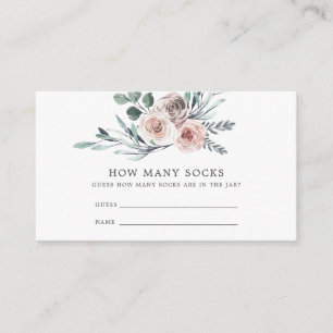 Carte D'accompagnement Boho Rose Baby shower Devine Combien De Chaussette