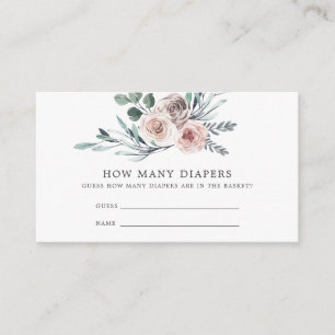 Carte D'accompagnement Boho Rose Baby shower Devine Combien de Diapeurs