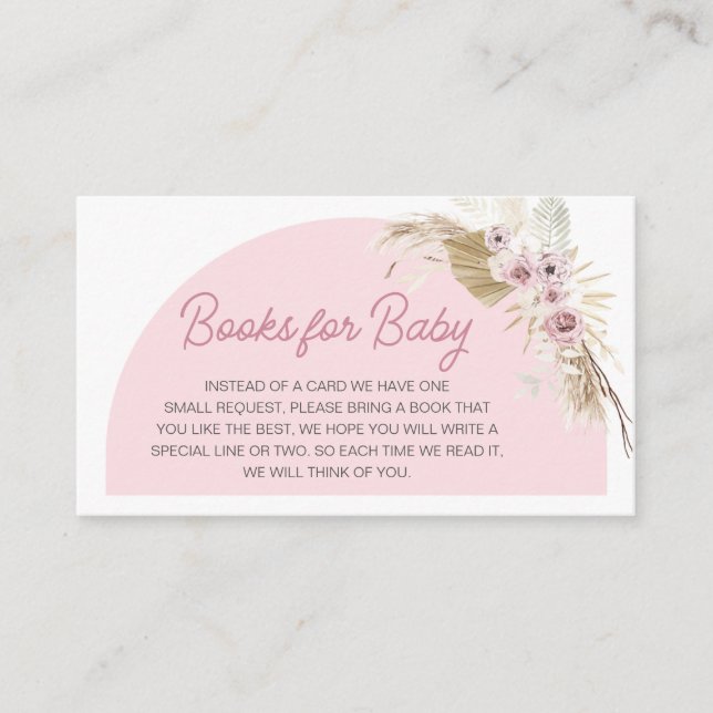 Carte D'accompagnement Boho rose Bearly Wait Baby showers Livres pour béb (Devant)