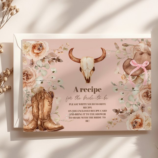 Carte D'accompagnement Boho rose Fête des mariées occidentale florale (Créateur téléchargé)