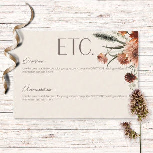 Carte D'accompagnement Boho Rust & Cream Fall Détails floraux