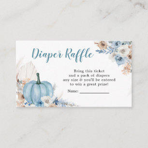 Carte D'accompagnement Boho Rustic Bleu Citrouille Automne Déchets Raffle