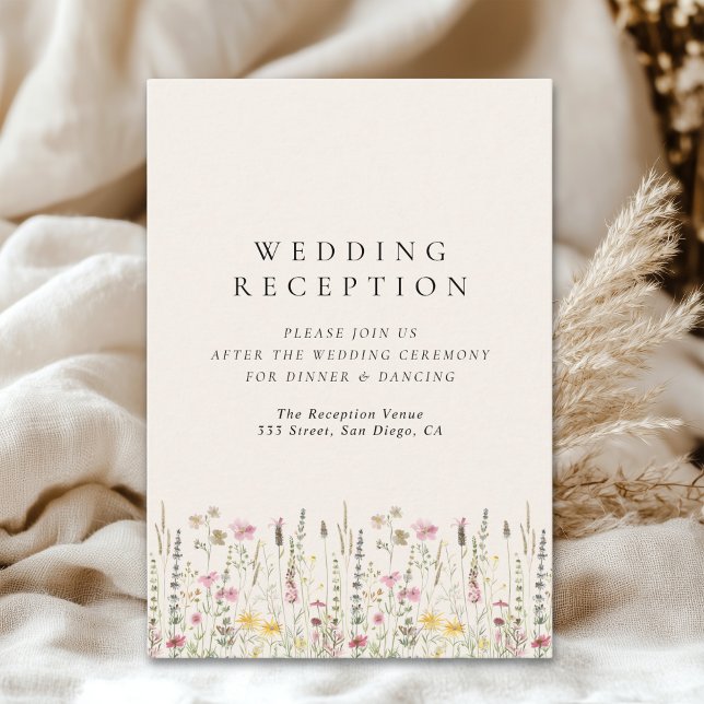 Carte D'accompagnement Boho Rustic Wedding with Wildflowers (Créateur téléchargé)