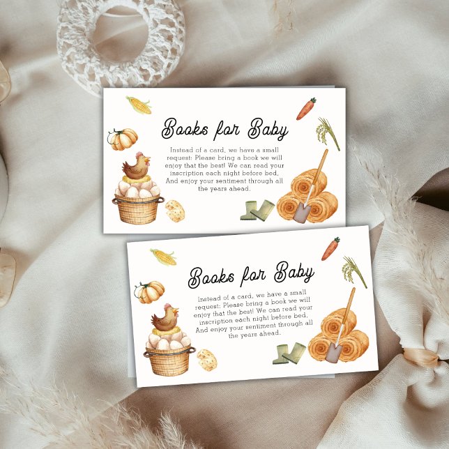 Carte D'accompagnement Boho rustique ferme poulet livres pour le Baby sho (Rustic Boho Farm Chicken Books for Baby Shower Enclosure Card)