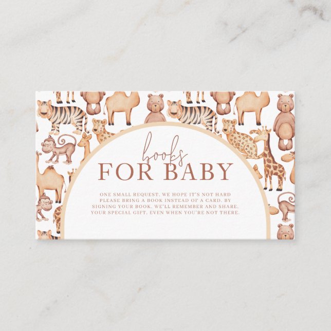 Carte D'accompagnement Boho Safari Animaux Arch Jungle Baby showers Livre (Devant)