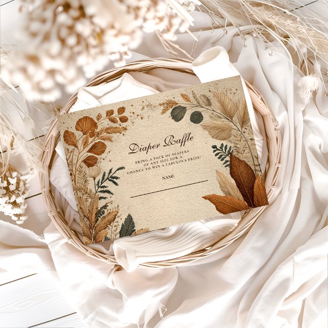 Carte D'accompagnement Boho Safari Baby Shower Diapper Raffle (Créateur téléchargé)
