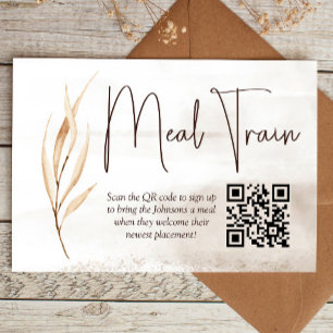 Carte D'accompagnement Boho séché Florals Meal Train S'inscrire