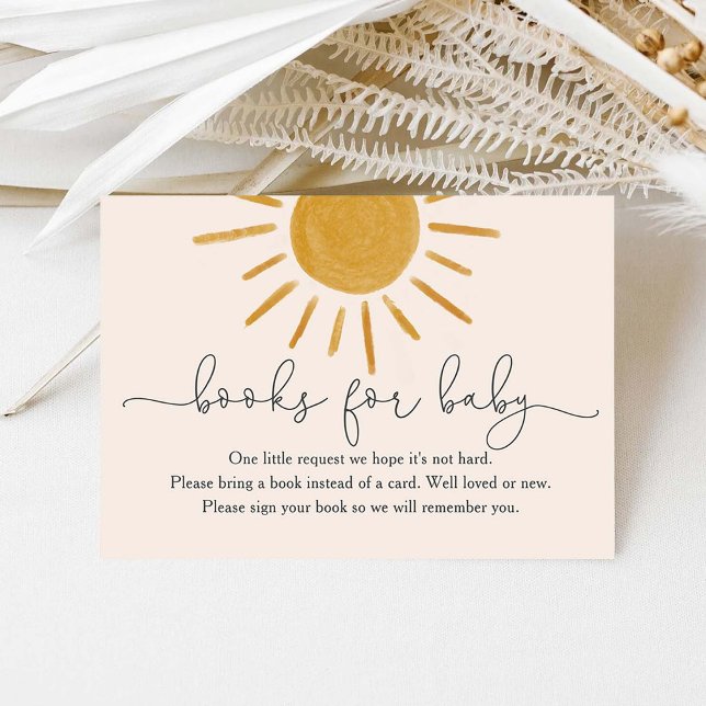 Carte D'accompagnement Boho Sun Baby shower Livres Pour Bébé Boîtier Voit (Créateur téléchargé)