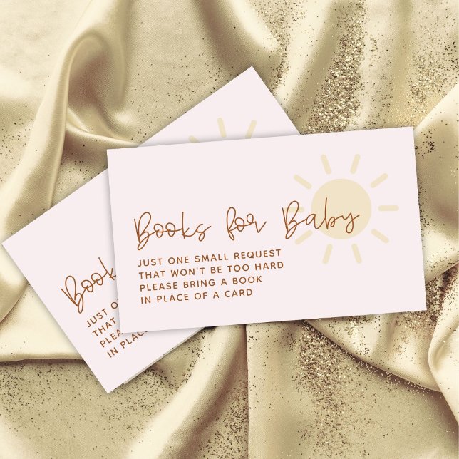 Carte D'accompagnement Boho Sunshine Baby shower Livres pour bébé (Créateur téléchargé)
