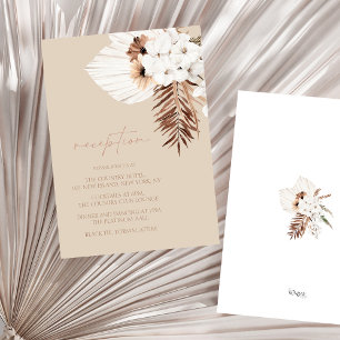 Carte D'accompagnement Boho Terracotta Beige Floral Réception De Mariage