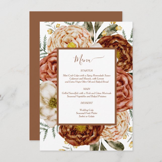 Carte D'accompagnement Boho Terracotta Neutre pour Budget  (Devant / Derrière)