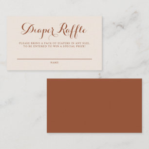 Carte D'accompagnement Boho Terracotta Script Baby shower Déchets Raffle