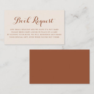 Carte D'accompagnement Boho Terracotta Script Baby shower Demande de rése
