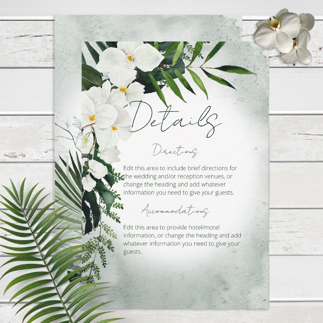 Carte D'accompagnement Boho Tropical Plantes Aquarelle Détails (Créateur téléchargé)