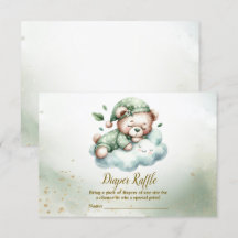 Boho Vert Sleeping Teddy Bear mignon Baby shower