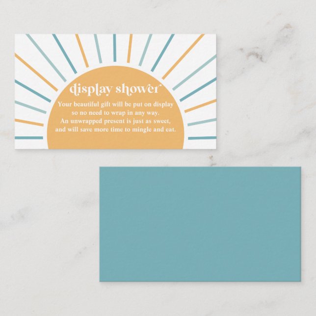 Carte D'accompagnement Boho voici le Baby shower Son Afficher Douche (Devant / Derrière)