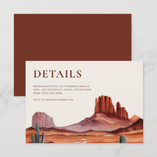 Carte D'accompagnement Boho Watercolor Desert Détails du Mariage