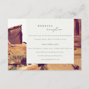 Carte D'accompagnement Boho Watercolor Desert Paysage Réception de mariag