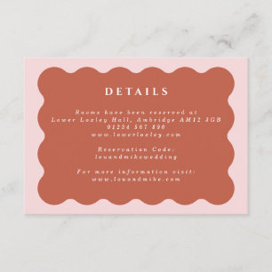 Carte D'accompagnement Boho Wavy Terracotta & Blush Mariage Détails