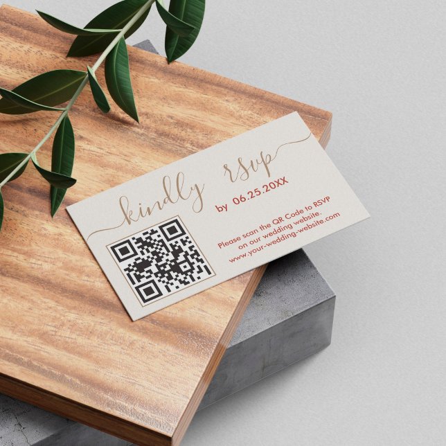Carte D'accompagnement Boho Wedding RSVP Site En Ligne Avec Code QR (Créateur téléchargé)