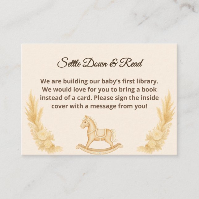Carte D'accompagnement Boho Western Rocking Horse Livres Pour Baby Card (Devant)
