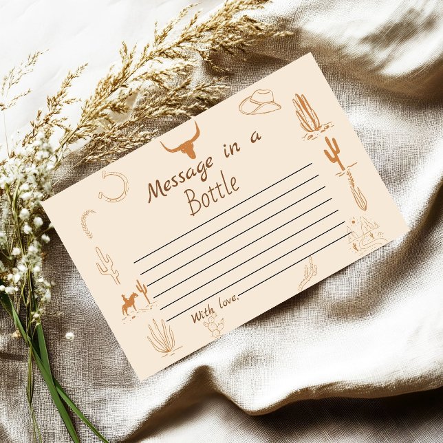 Carte D'accompagnement Boho Western Saddle Message bouteille Fête des mar (Créateur téléchargé)