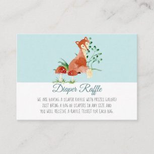Carte D'accompagnement Boho Woodland Boy Fox Baby shower Déchets Raffle