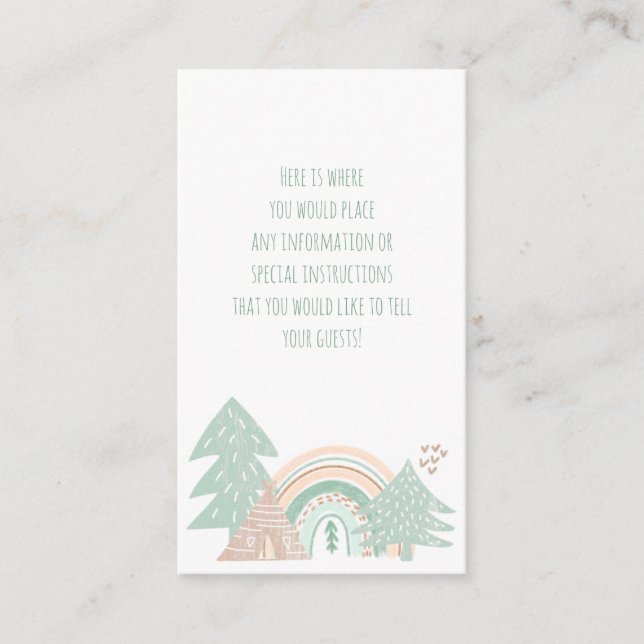 Carte D'accompagnement Boho Woodland Rainbow (Devant)