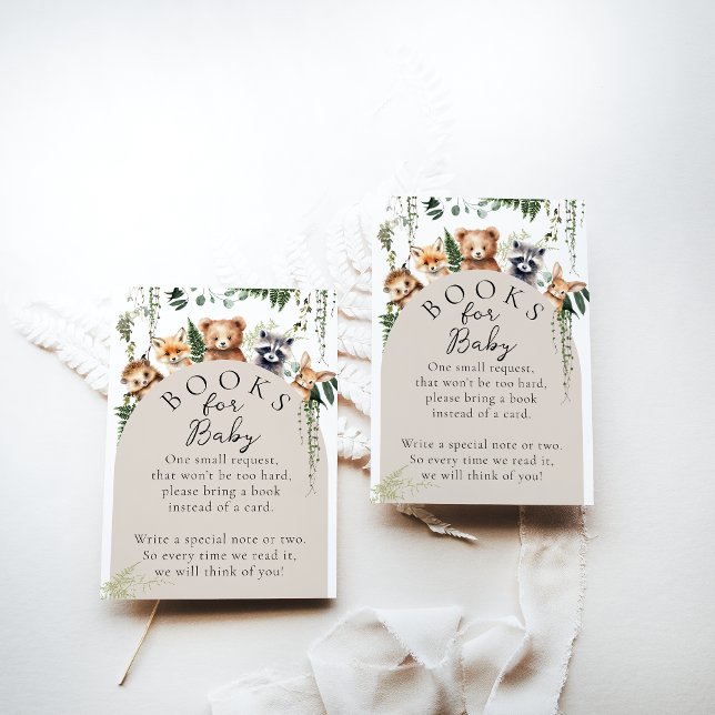 Carte D'accompagnement Bois Animaux Baby showers modernes Livre (Créateur téléchargé)