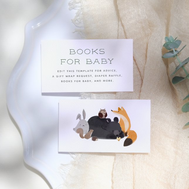 Carte D'accompagnement Bois Animaux Forêt Baby shower de verdure (Créateur téléchargé)