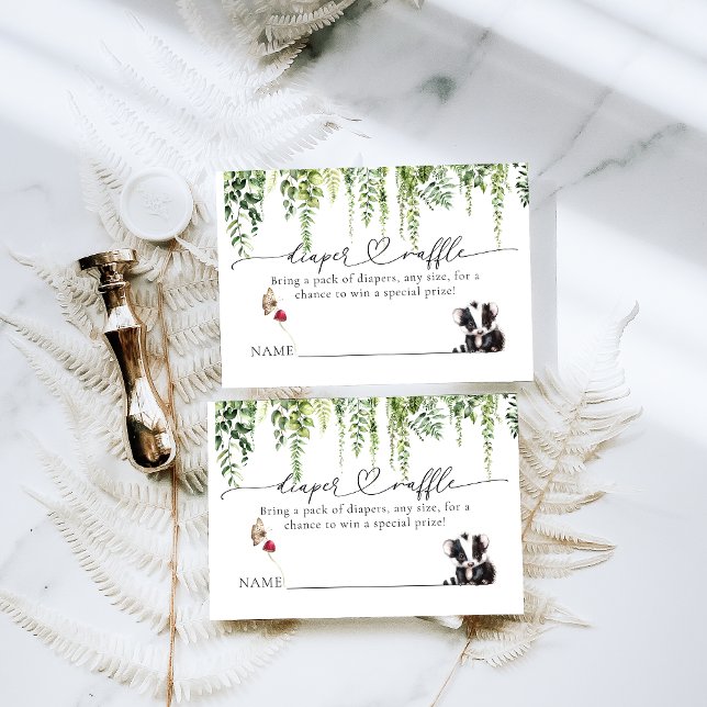 Carte D'accompagnement Bois Animaux Végétation Champignons Baby shower (Créateur téléchargé)