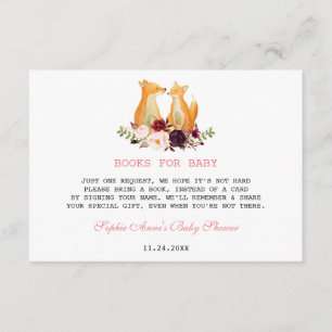 Carte D'accompagnement Bois Aquarelle Renverse Le Baby shower Floral