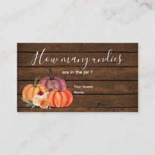 Carte D'accompagnement Bois Brûlé Orange Citrouille Floral Combien de Und