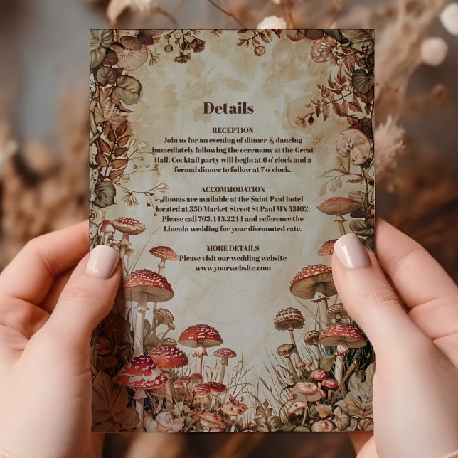 Carte D'accompagnement Bois d'automne Aquarelle Mariage de champignon (Créateur téléchargé)