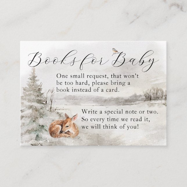 Carte D'accompagnement Bois d'hiver Baby Boy Douche (Devant)
