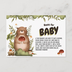 Carte D'accompagnement Bois vert ours de bois livres fantaisie pour bébé