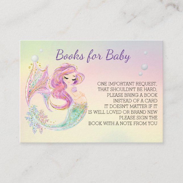 Carte D'accompagnement Boîtes d'aquarelle Mermaid pour Baby shower (Devant)