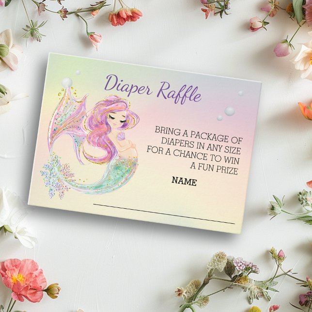 Carte D'accompagnement Boîtes d'aquarelle Mermaid pour Baby shower (Créateur téléchargé)