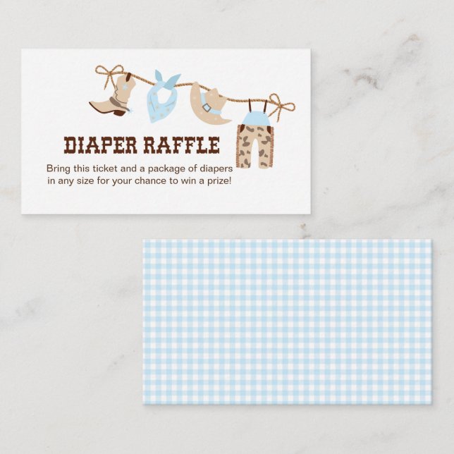 Carte D'accompagnement Boîtier à roulettes Baby shower Cowboy (Devant / Derrière)